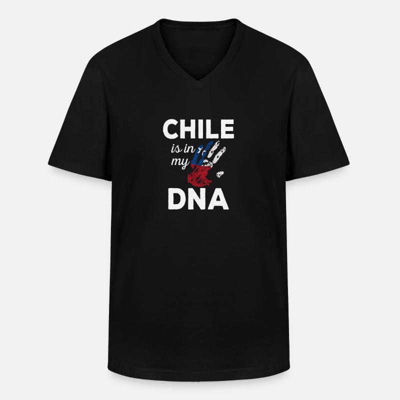 Chile-Druck - Männer-T-Shirt mit V-Ausschnitt - Schwarz
