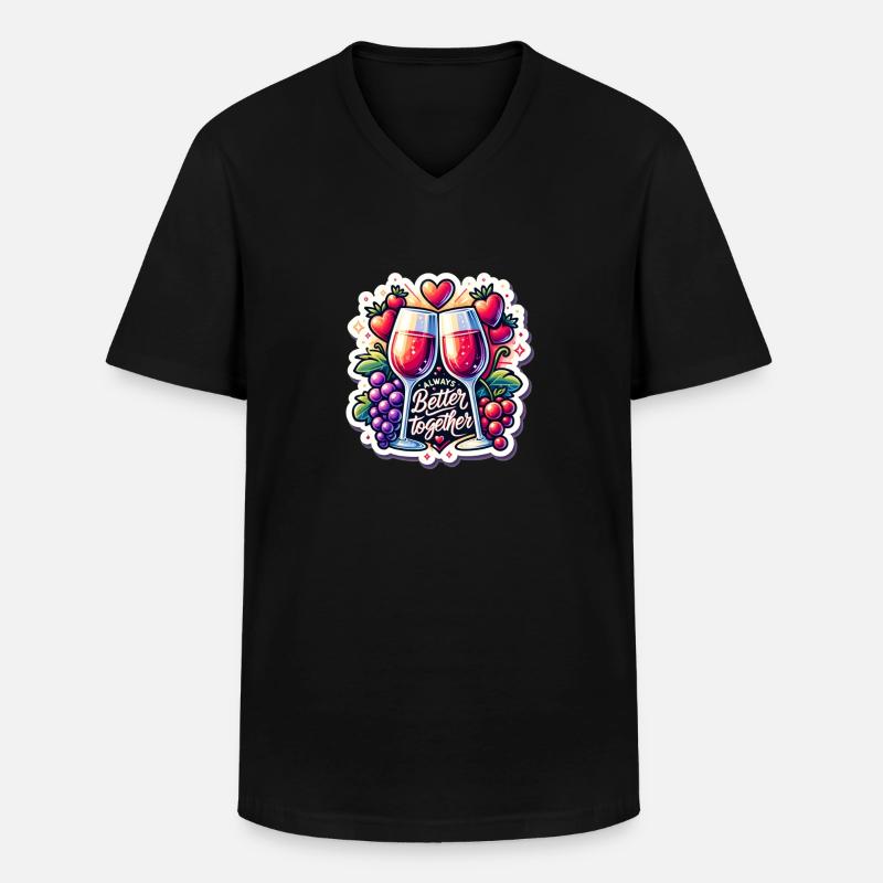 Always Better Together - Männer-T-Shirt mit V-Ausschnitt - Schwarz