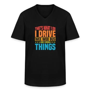 I Drive Wee Woo Bus And I Know Things 5 - Männer-T-Shirt mit V-Ausschnitt - Schwarz - Vorne - AI Model Male 178 dark (178cm)