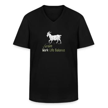 Graze Équilibre entre vie professionnelle et vie privée - Ziegenhoftier - T-shirt col V Homme - noir - Devant - AI Model Male 178 dark (178cm)