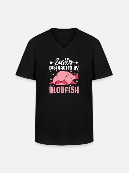 Funny sea creature - Men's V-Neck T-Shirt - black