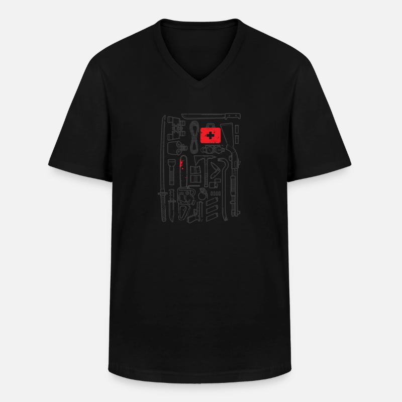 Zombie Apocalypse Zombie Hunter Apocalyptical - Männer-T-Shirt mit V-Ausschnitt - Schwarz