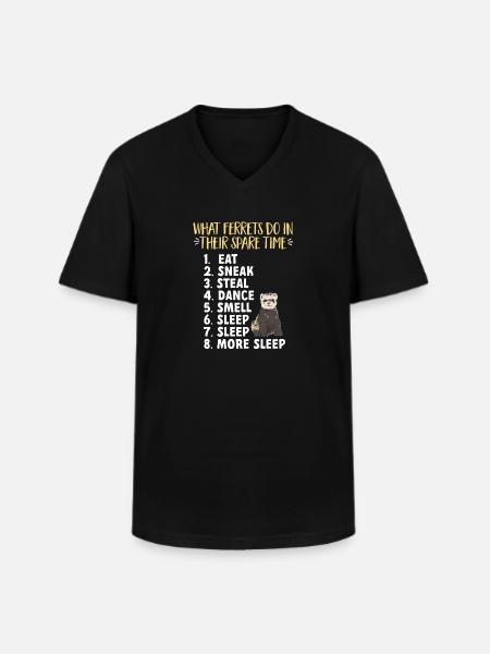 Frettchen Besitzer Frettchen - Männer-T-Shirt mit V-Ausschnitt - Schwarz