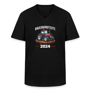 Unity and Determination in Agriculture - Men's V-Neck T-Shirt - black - Front - AI Model Male 178 dark (178cm)