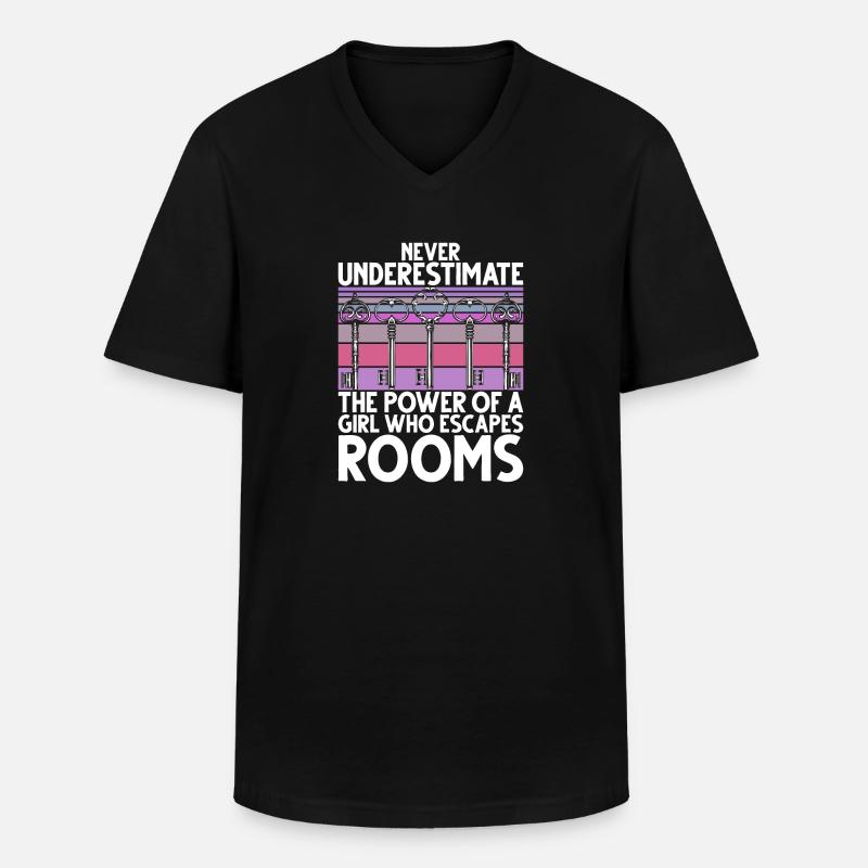 Escape Room - Männer-T-Shirt mit V-Ausschnitt - Schwarz