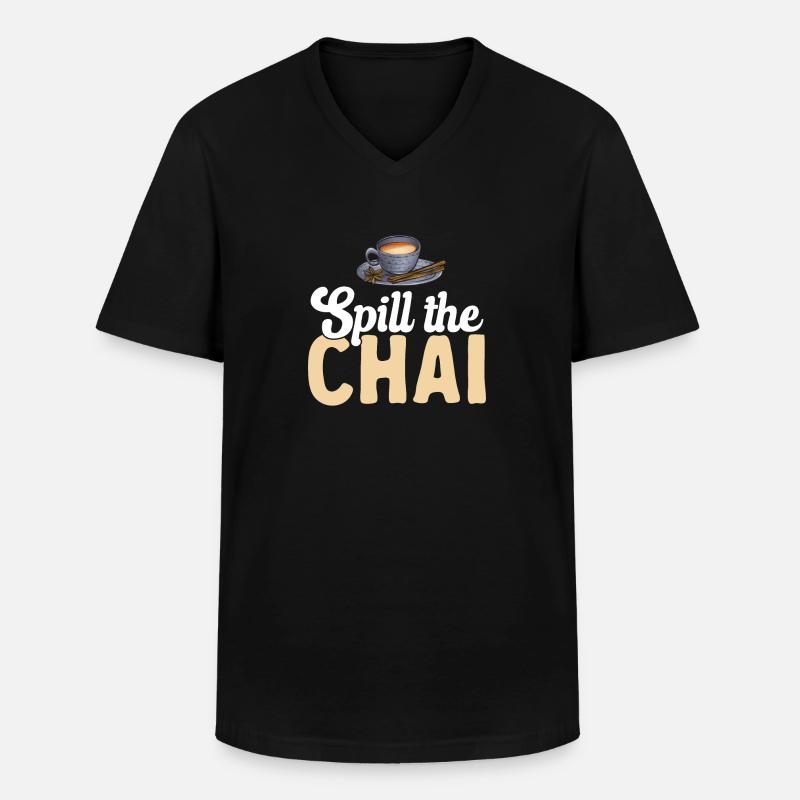 Chai Tee Masala Chai - Männer-T-Shirt mit V-Ausschnitt - Schwarz