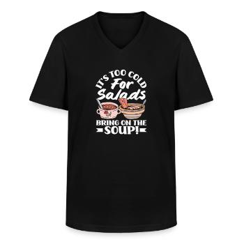 Apportez la soupe douillette - T-shirt col V Homme - noir - Devant - AI Model Male 178 dark (178cm)