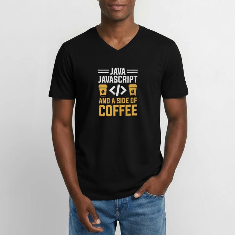 Kaffee-Codierung Programmierer Programmierer Entwickler Nerd Coff Männer-T-Shirt mit V-Ausschnitt