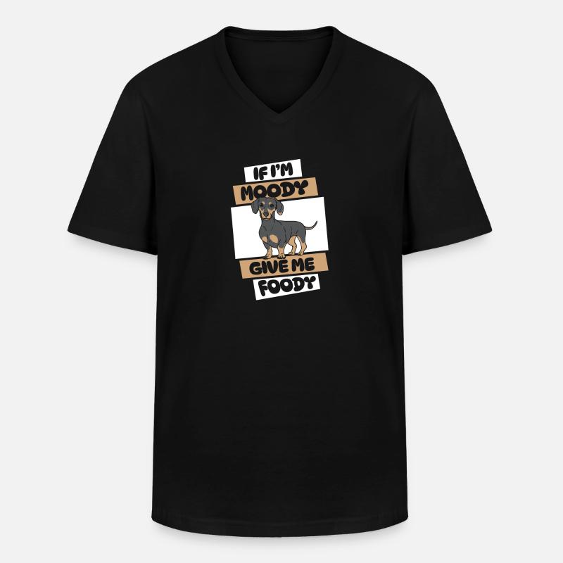 Dackel Dachshund Witzig - Männer-T-Shirt mit V-Ausschnitt - Schwarz