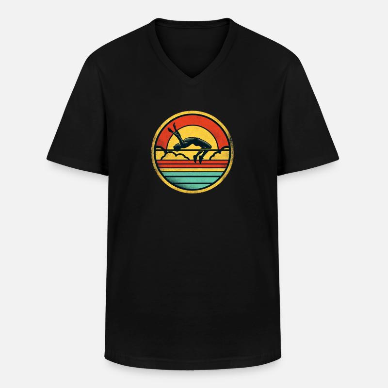 High Jump 2 - Männer-T-Shirt mit V-Ausschnitt - Schwarz