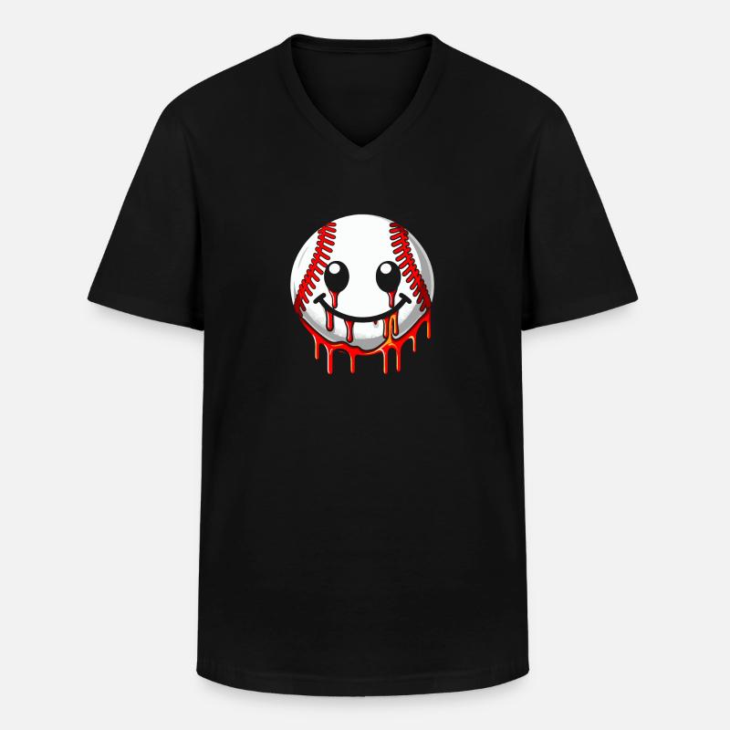 Baseball - Männer-T-Shirt mit V-Ausschnitt - Schwarz
