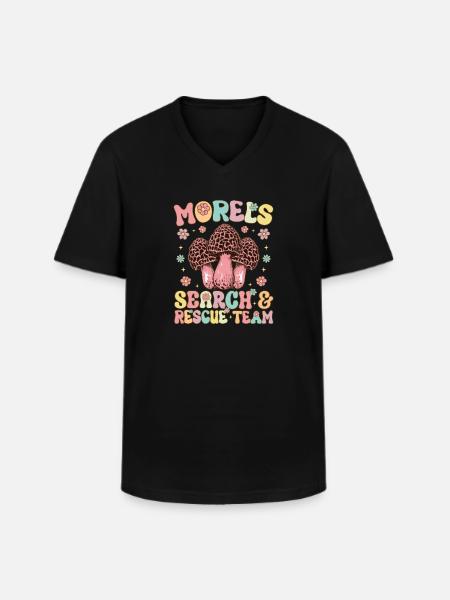 Groovy Mykologe auf Pilzsuche - Männer-T-Shirt mit V-Ausschnitt - Schwarz
