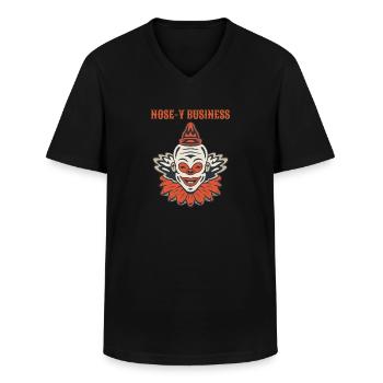 Circus Clown Funny Scary Creep Jester Spooky Joker - Männer-T-Shirt mit V-Ausschnitt - Schwarz - Vorne - AI Model Male 178 dark (178cm)