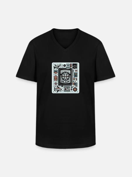 Passport Ready 5 - Men's V-Neck T-Shirt - black