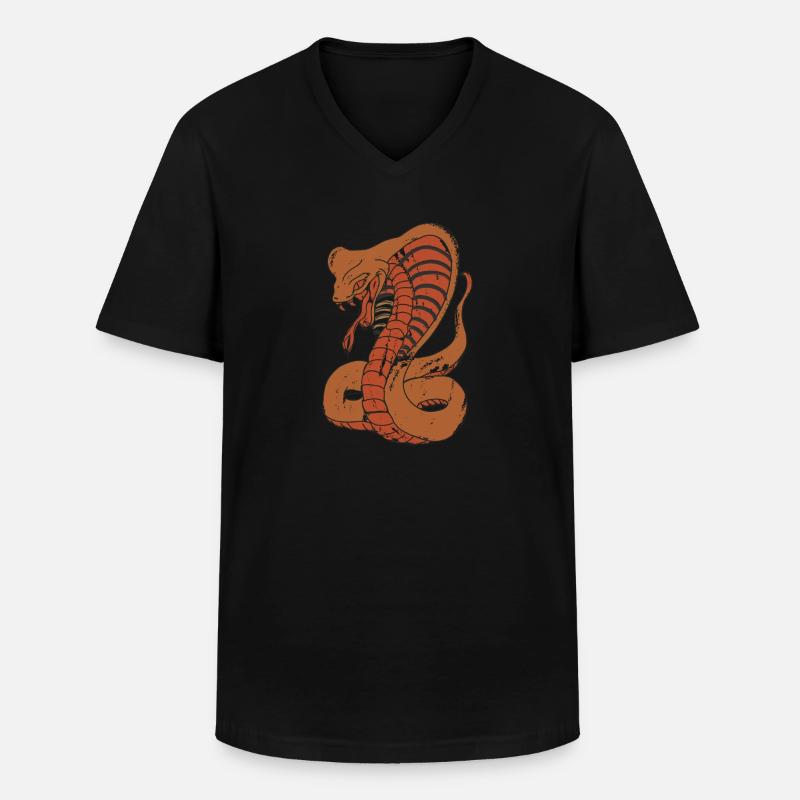 Cobra - Männer-T-Shirt mit V-Ausschnitt - Schwarz