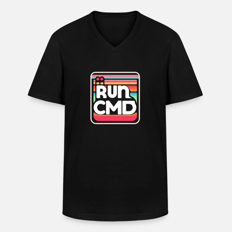 Run Cmd 35 - Männer-T-Shirt mit V-Ausschnitt - Schwarz