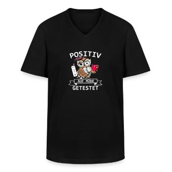 Tested positive for fatigue - Men's V-Neck T-Shirt - black - Front - AI Model Male 178 dark (178cm)