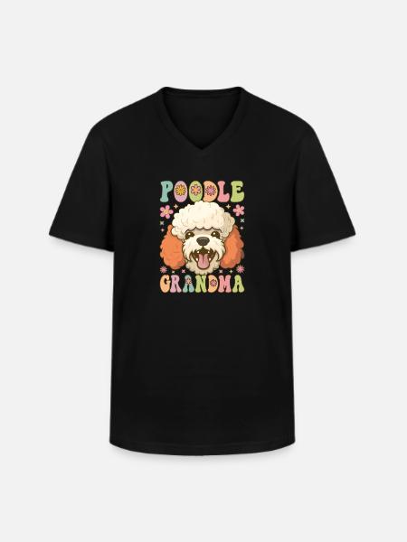 Groovy Dog Lover - Men's V-Neck T-Shirt - black