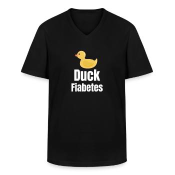 Duck Fiabetes Funny Diabetes Mellitus - Men's V-Neck T-Shirt - black - Front - AI Model Male 178 dark (178cm)