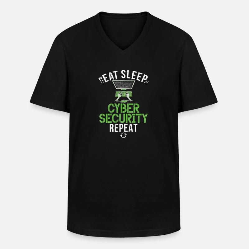Cyber security hacker hacking - Men's V-Neck T-Shirt - black