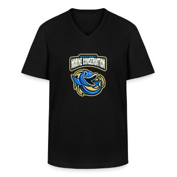 Marine Conservation - Men's V-Neck T-Shirt - black - Front - AI Model Male 178 dark (178cm)