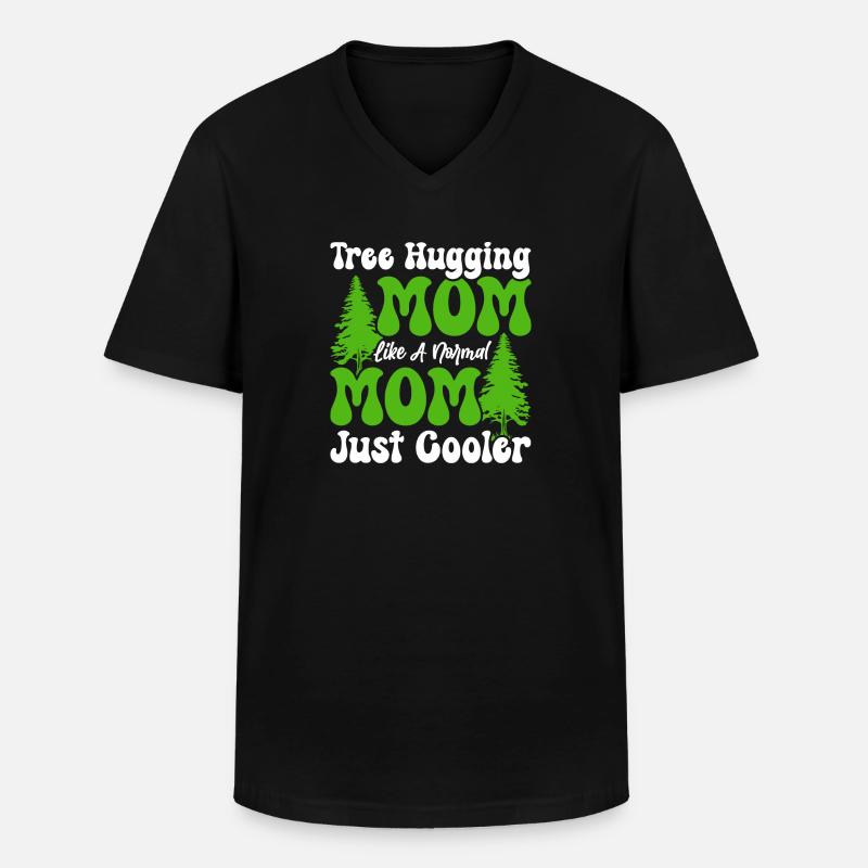 Tree Hugger Mom - Männer-T-Shirt mit V-Ausschnitt - Schwarz