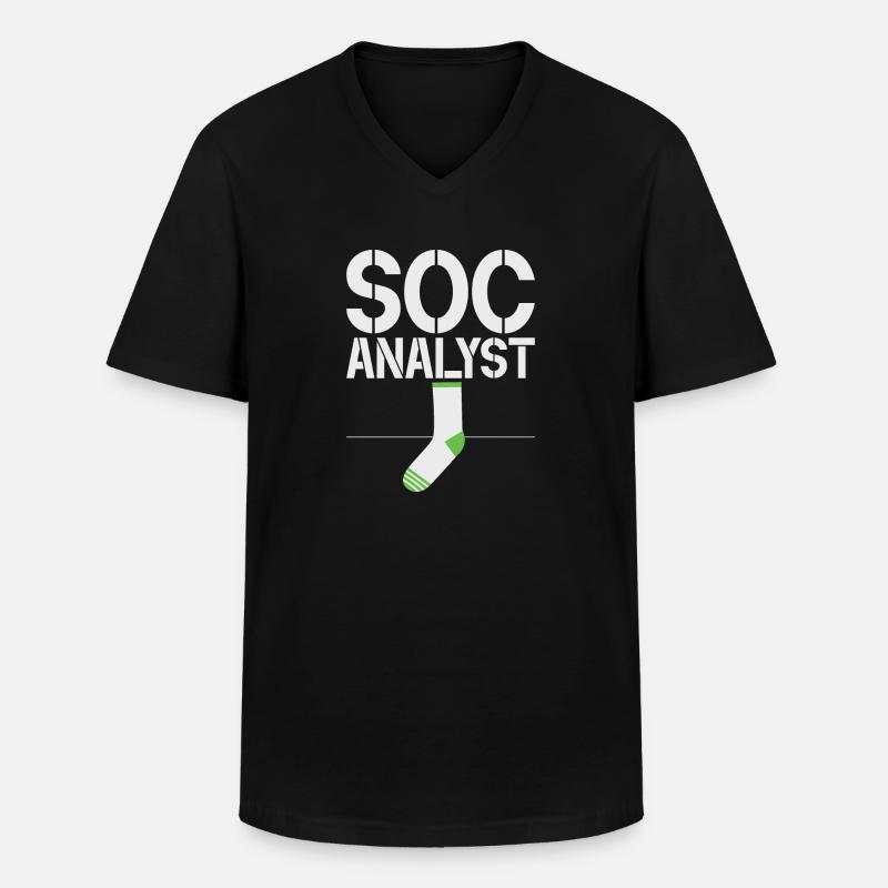 Cyber security hacker hacking - Men's V-Neck T-Shirt - black