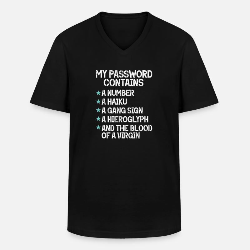 Cyber security hacker hacking - Men's V-Neck T-Shirt - black