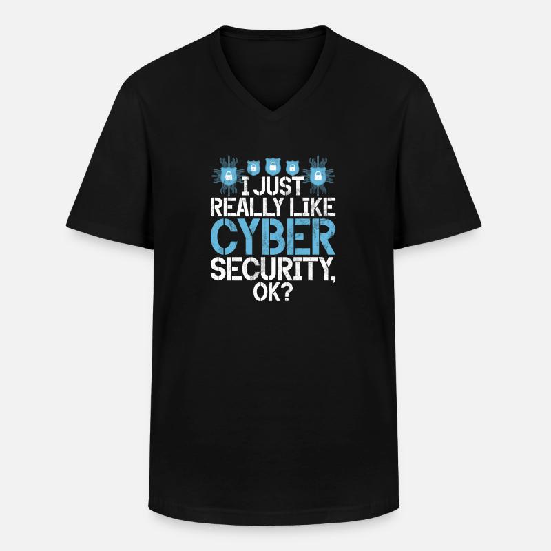 Cyber-sicherheits-hacker-hacking - Männer-T-Shirt mit V-Ausschnitt - Schwarz
