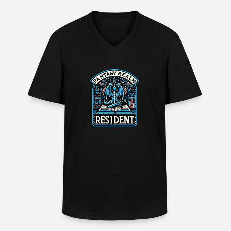 Fantasy Realm Resident 2 - Männer-T-Shirt mit V-Ausschnitt - Schwarz