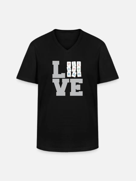 Gift for Mahjong Fans - Men's V-Neck T-Shirt - black