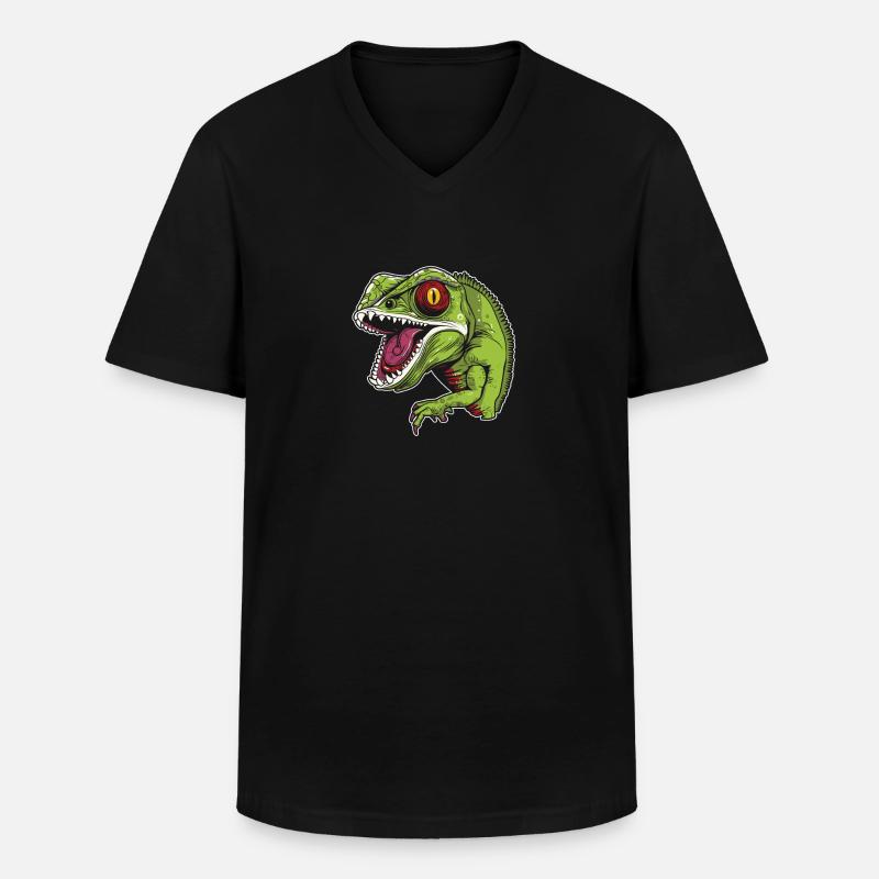 Chameleon Chamäleon Wütend - Männer-T-Shirt mit V-Ausschnitt - Schwarz