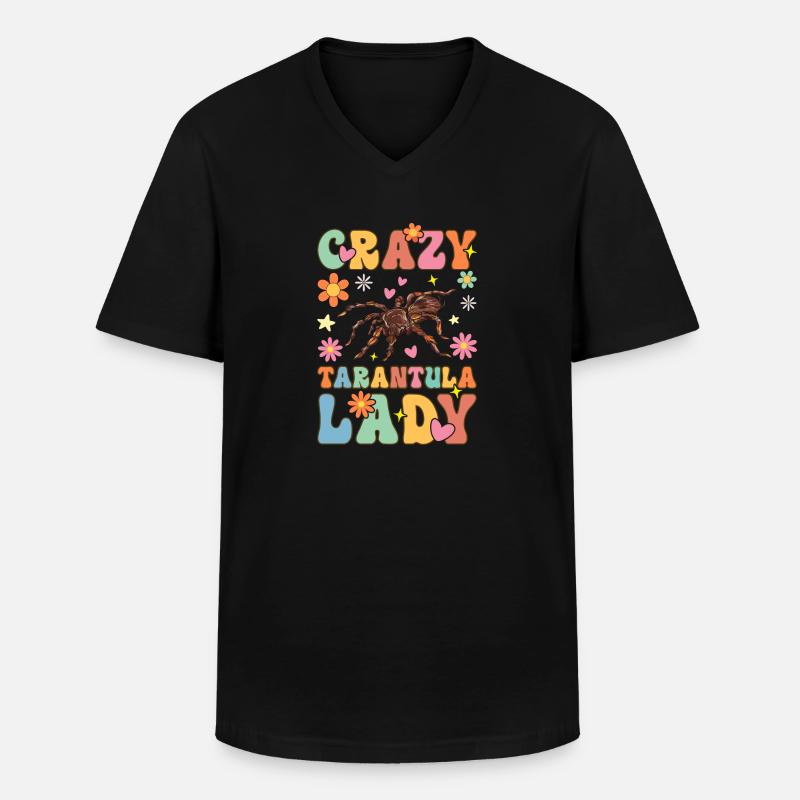Groovy Weibchen Tarantula Lover Spinne - Männer-T-Shirt mit V-Ausschnitt - Schwarz