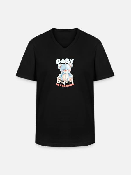 Fremtidige far baby hvisker i træning - Klassisk herre T-shirt med V-udskæring - sort