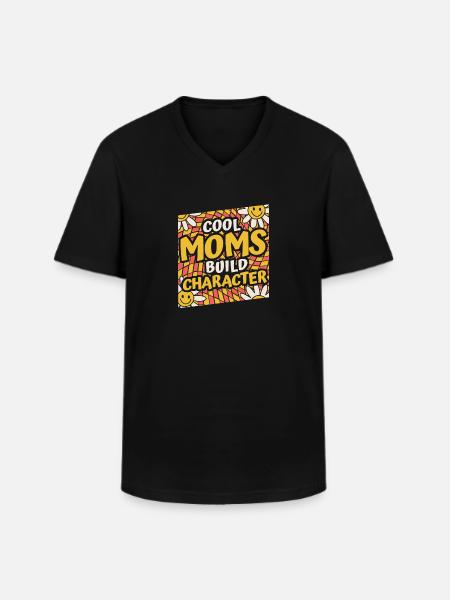 Mom Support Mom - Men's V-Neck T-Shirt - black