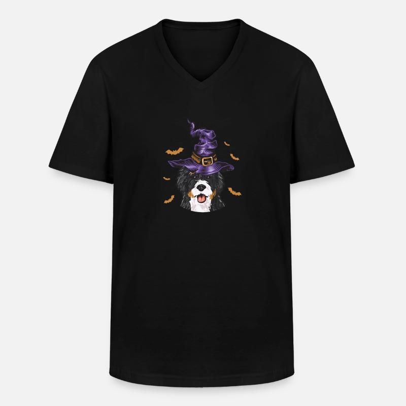 Bernedoodle Hund - Männer-T-Shirt mit V-Ausschnitt - Schwarz