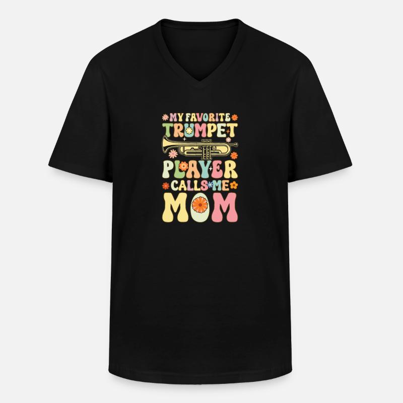 Weibliche Trompeter-Mutter - Männer-T-Shirt mit V-Ausschnitt - Schwarz