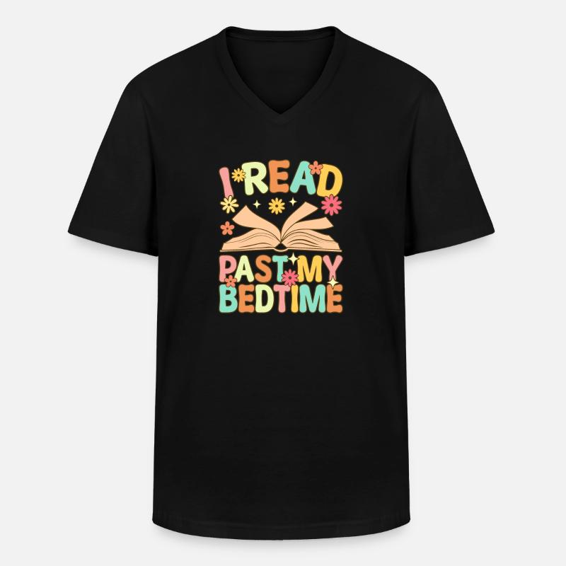 Groovy Book Reader Buch lesen - Männer-T-Shirt mit V-Ausschnitt - Schwarz