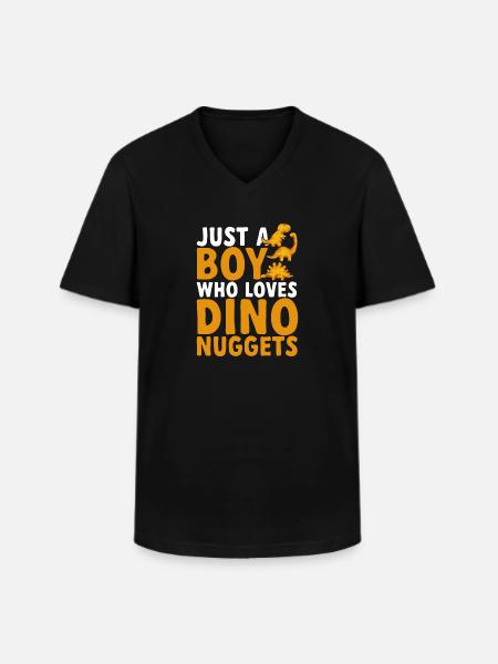 Dino Nuggets Dinosaurier Chicken Nuggets - Männer-T-Shirt mit V-Ausschnitt - Schwarz
