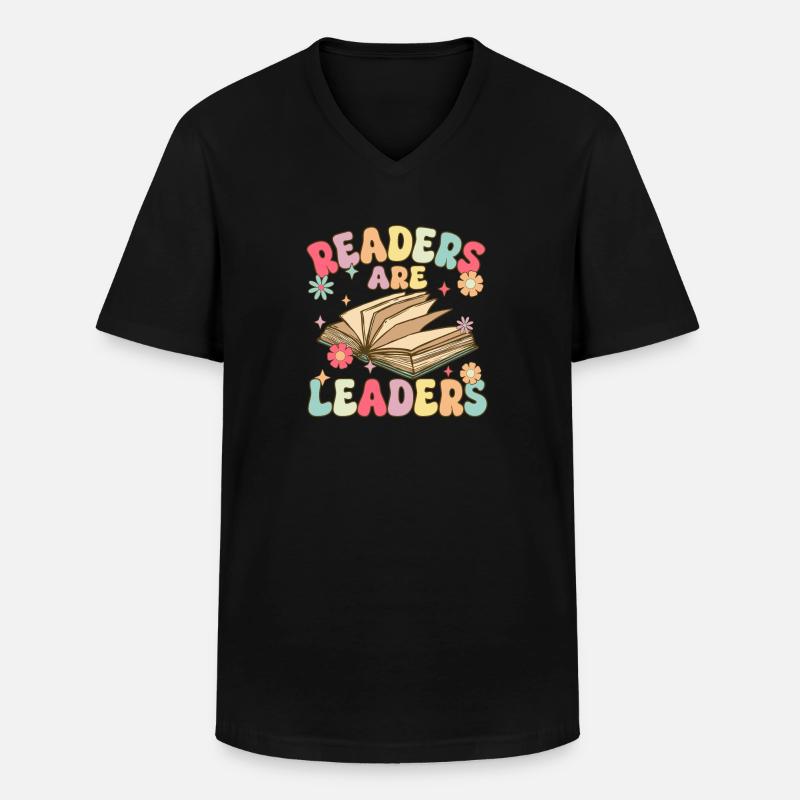 Groovy Book Reader Buch lesen - Männer-T-Shirt mit V-Ausschnitt - Schwarz