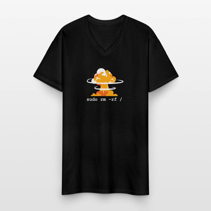 Linux Funny Linux Command Sudo RM RF für Männer Männer-T-Shirt mit V-Ausschnitt