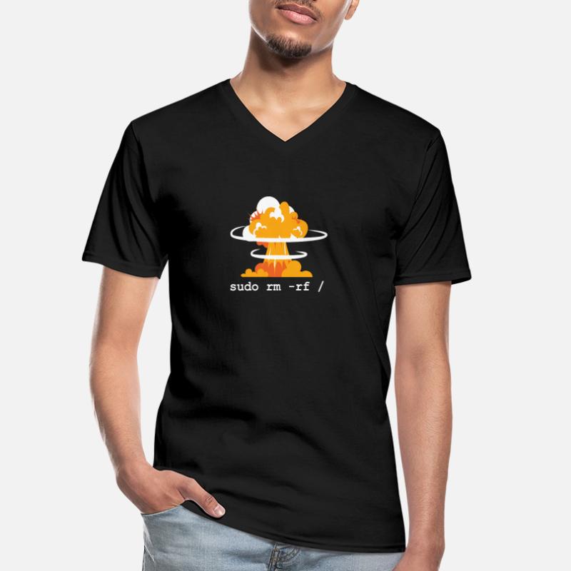 Linux Funny Linux Command Sudo RM RF für Männer Männer-T-Shirt mit V-Ausschnitt