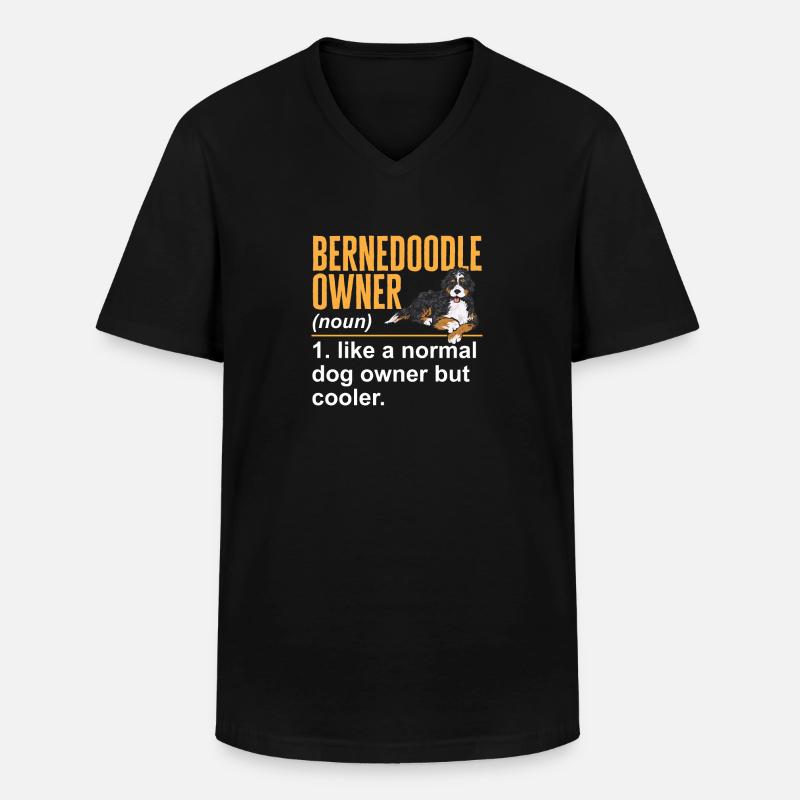 Bernedoodle Hund - Männer-T-Shirt mit V-Ausschnitt - Schwarz