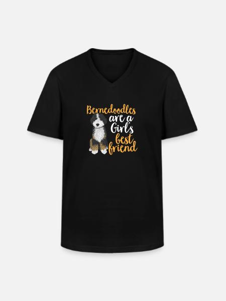 Bernedoodle Dog - Men's V-Neck T-Shirt - black