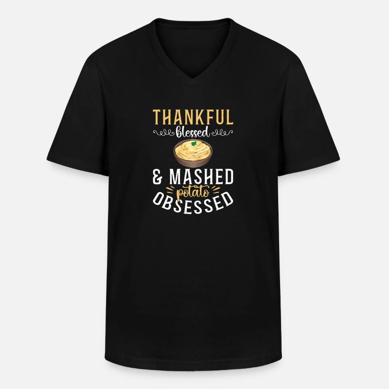 Mashed potatoes Mashed potatoes - Men's V-Neck T-Shirt - black