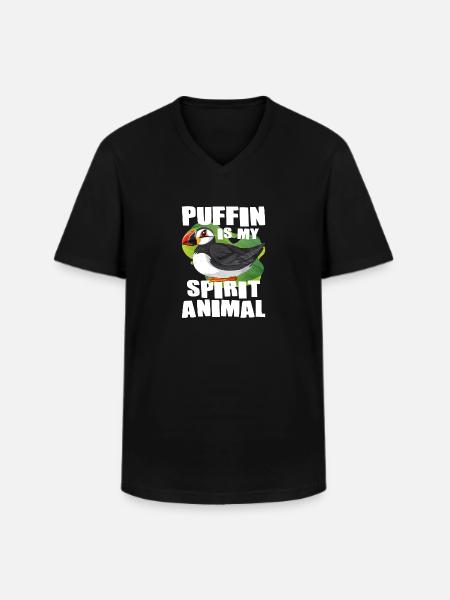 Puffin Bird Gift - Men's V-Neck T-Shirt - black