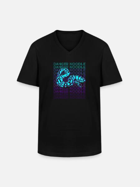 Fare Nudel Snake Meme Retro - Klassisk herre T-shirt med V-udskæring - sort