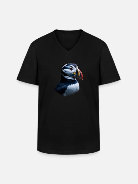 Puffin Bird Gift - Men's V-Neck T-Shirt - black