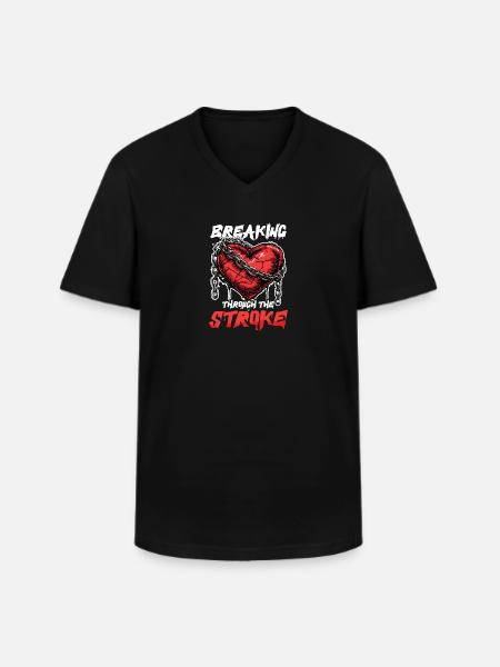 Schlaganfall-Überlebender durchbricht den Schlaganfall - Männer-T-Shirt mit V-Ausschnitt - Schwarz