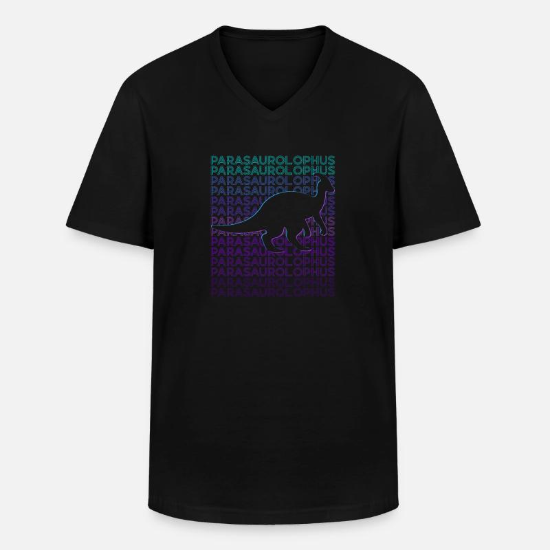 Parasaurolophus Dinosaurier Retro - Männer-T-Shirt mit V-Ausschnitt - Schwarz